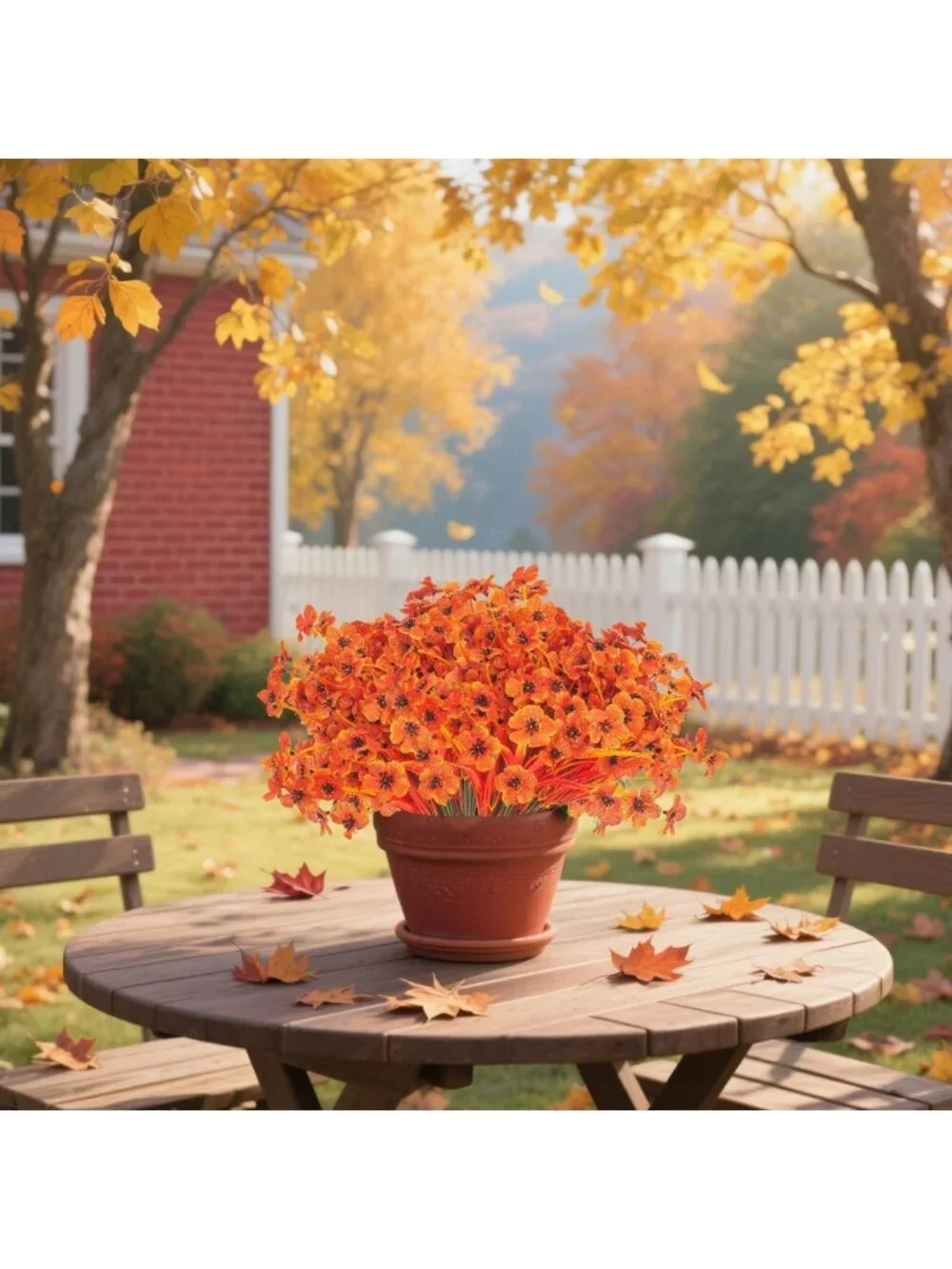 Realistic Artificial Fall Flowers - Weather-Resistant Faux Plants for Outdoor